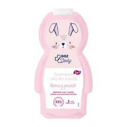 DOZ Daily, szampon i żel do mycia 2w1, różowy puszek, 350 ml