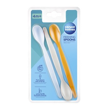 Canpol Babies, zestaw 3 pierwszych łyżeczek do karmienia, niebieski, 1 szt.