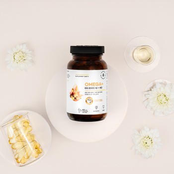 Aura Herbals Omega + Witamina D3 2000 IU + K2, kapsułki miękkie, 60 szt.