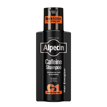 Alpecin Caffeine Shampoo C1 Black Edition, szampon stymulujący i wzmacniający włosy, dla mężczyzn, 250 ml