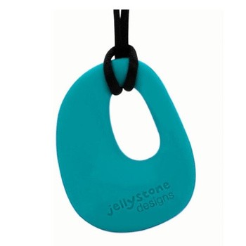 Jellystone Designs, silikonowy wisiorek-gryzak Kamyk, turkusowy, 1 szt.