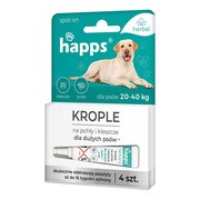 Happs Herbal, krople przeciw pchłom i kleszczom dla dużych psów, 20-40 kg, 2,5 ml x 4 szt. https://azcdn.doz.pl/image/d/product/9c6d1efb-scale-180x180.png