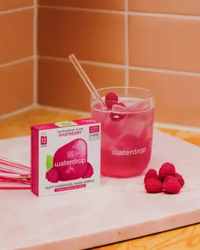 Waterdrop, Microdrink Flair Raspberry, kostki musujące do przygotowania napoju, 2,1 g x 12 szt.