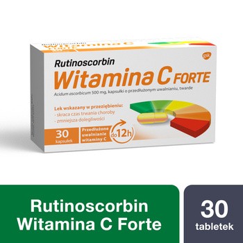 Rutinoscorbin Witamina C Forte (Active C), 500 mg, kapsułki twarde o przedłużonym uwalnianiu, 30 szt.