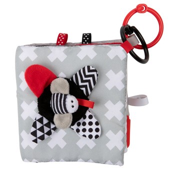 Canpol Babies Sensory Toys, pluszowa kontrastowa książeczka edukacyjna, 1 szt.