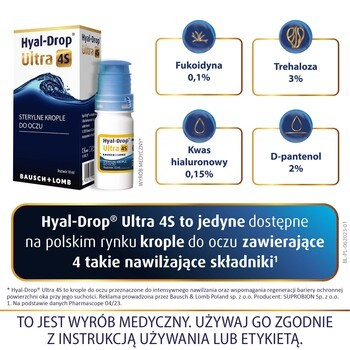 Hyal-Drop Ultra 4S, krople do oczu, 10 ml