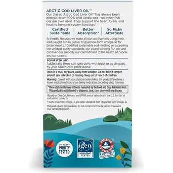 Nordic Naturals Arctic Cod Liver Oil 750 mg, kapsułki, 90 szt.
