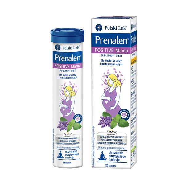 Prenalen Positive Mama tabletki musujące mango-trawa cytrynowa 20 szt - Prenalen