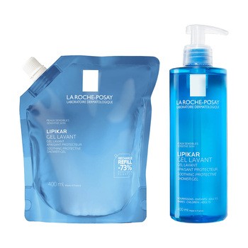 Zestaw La Roche-Posay, Lipikar Gel Lavant, żel myjący, 400 ml + opakowanie uzupełniające refill, 400 ml