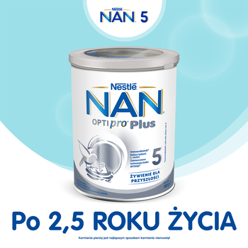 Nestle Nan Optipro Plus 5, produkt na bazie mleka, proszek, po 2,5 roku, 800 g