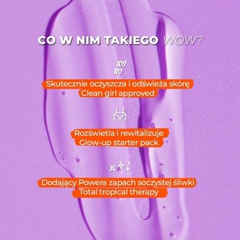 Farmona Tutti Frutti #PlumHappiness, pobudzające energy-żel pod prysznic + kwasy AHA+BHA+PHA, 400 ml