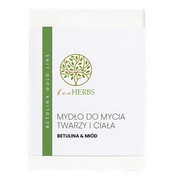 BeeHerbs, mydło do mycia twarzy i ciała, betulina & miód, 100 g