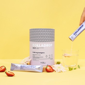 Colladrop Skin, Kolagen 5000 mg, saszetki z proszkiem, smak truskawkowy, 30 szt.