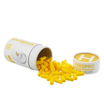 Haspro Tube 50, stopery do uszu, żółte, 50 par