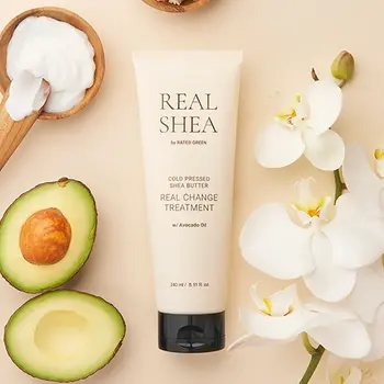 Rated Green Real Shea, kuracja do włosów zniszczonych, 240 ml