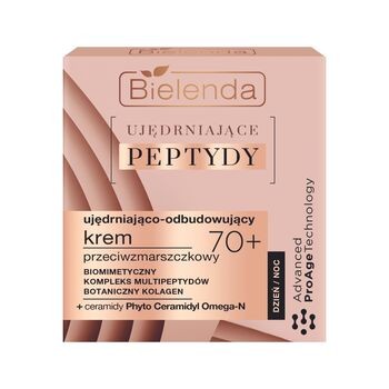 Bielenda Ujędrniające Peptydy, ujędrniająco-odbudowujący krem przeciwzmarszczkowy, 70+, 50 ml