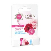 Flora by Ecos Lab, ochronny balsam do ust, róża, 3,8 g        