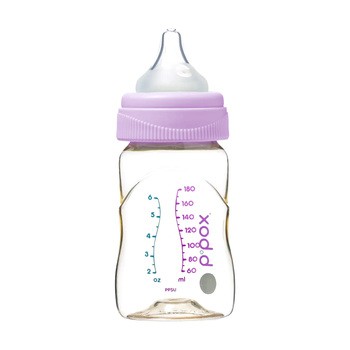 B.BOX, butelka dla noworodka i niemowlaka do karmienia wykonana z PPSU, 0 m+, fioletowy, 180 ml