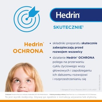 Hedrin Ochrona, odżywka w sprayu do włosów chroniąca przed wszawicą, 100 ml