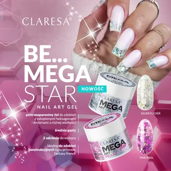 Claresa Mega Star Art Gel, żel do zdobień, Pink Pixel, 10 g
