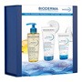 Zestaw Bioderma Atoderm, olejek do kąpieli i pod prysznic do ciała i twarzy, 200 ml + krem ultranawilżający i wzmacniający, 200 ml + krem do rąk i paznokci, ultraodżywczy, 50 ml