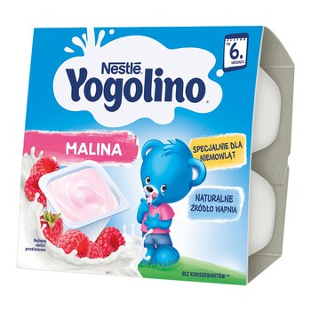 Nestle Jogurcik, malina, deser mleczno-owocowy, 6 m+, 4 x 100 g