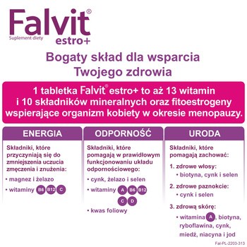 Falvit estro +, tabletki powlekane, 60 szt.