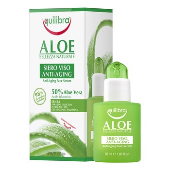 Equilibra, aloesowe przeciwstarzeniowe serum do twarzy z kwasem hialuronowym, 30 ml