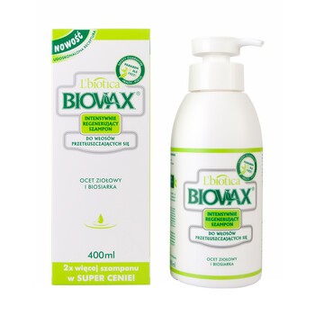 Biovax, szampon intensywnie regenerujący do włosów przetłuszczających się, 400 ml