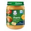 Gerber Organic, banany z jabłkiem, gruszką i brzoskwiniami, 6 m+, 190 g