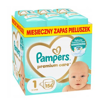 Pampers Premium Care 1, 2-5 kg, pieluszki, 156 szt.