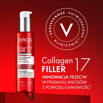 Vichy Dercos, Collagen 17 Filler, kuracja ultra-regenerująca do włosów, 150 ml
