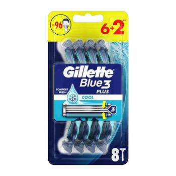 Gillette Blue3 Cool, maszynka jednorazowa dla mężczyzn, 6 + 2 szt.