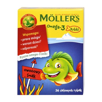 Mollers Omega-3 Rybki, żelki, 36 szt.