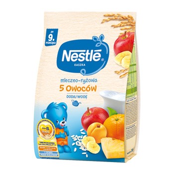 Nestle, kaszka mleczno-ryżowa 5 owoców, 9 m+, 230 g