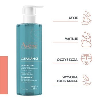 Zestaw Avene Eau Thermale żel oczyszczający Cleanance 400 ml + krem łagodzący Hydra 40 ml