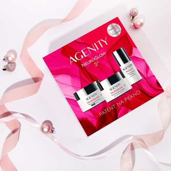 Zestaw Agenity 5º Neuroglow, krem na dzień SPF 20, 50 ml + krem odmładzający na noc, 50 ml + koncentrat peptydowy, 15 ml