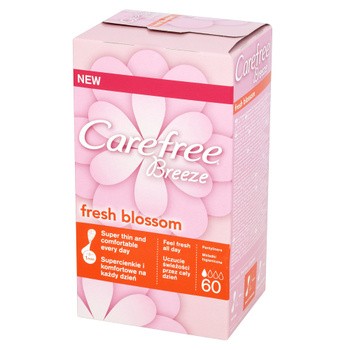 Carefree, Breeze Fresh Blossom, wkładki higieniczne, 60 szt