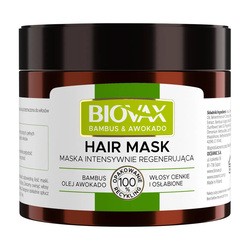 Biovax Bambus & Olej Avocado, intensywnie regenerująca maseczka do włosów, 250 ml