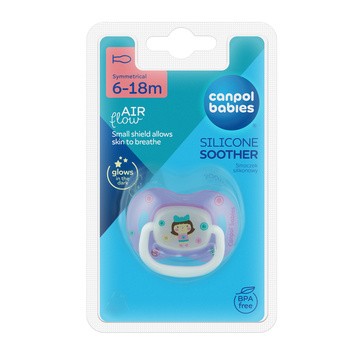 Canpol Babies Toys, smoczek uspokajający silikonowy symetryczny, 6-18 m, 1 szt.