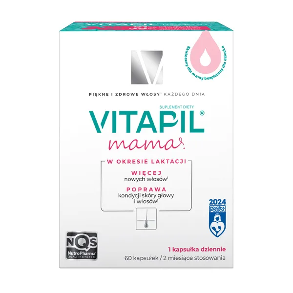 Комплекс для волос и кожи Vitapil Mama, для кормящих, с биотином и бамбуком, 60 капсул