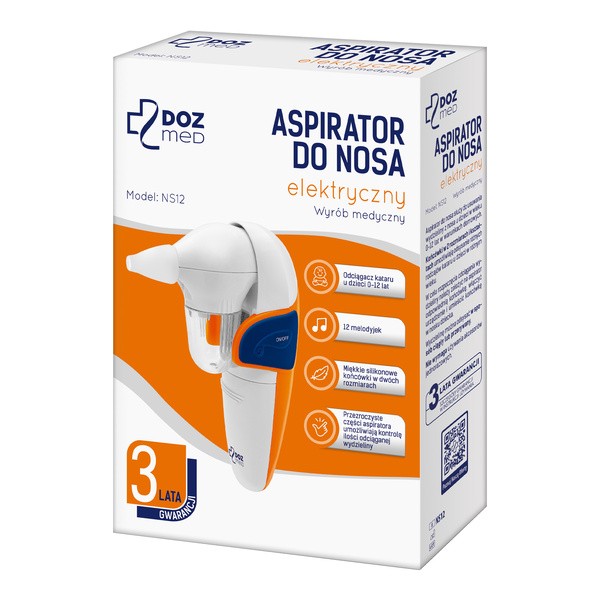 DOZ MED NS12, aspirator do nosa elektryczny, 1 szt