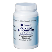 Calcium gluconicum Farmapol, 45 mg Ca 2+, tabletki, 50 szt.