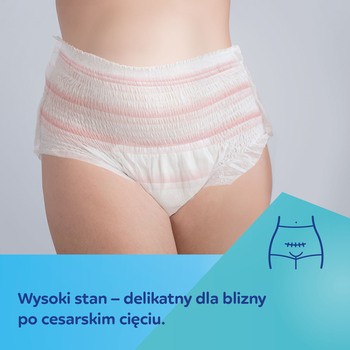 Canpol Babies, oddychające i ultrachłonne jedorazowe majtki 2w1 z podkładem poporodowym L/XL, 5 szt.