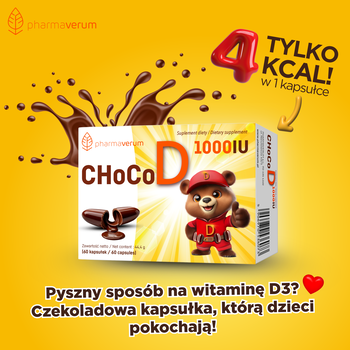 CHoCoD 1000 IU, kapsułki miękkie do żucia, smak czekoladowy, 30 szt.