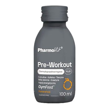 Pharmovit GymFood Pre-Workout Plus, płyn, smak pomarańczowy, 100 ml