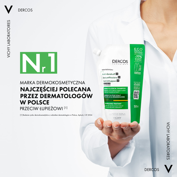 Vichy Dercos DS, szampon przeciwłupieżowy, włosy suche, opakowanie uzupełniające, 500 ml