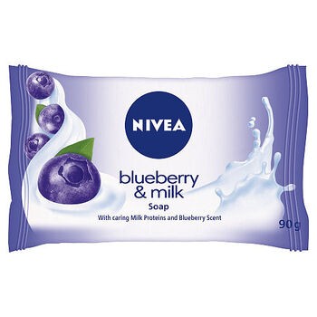 Nivea Blueberry & Milk, pielęgnacyjne mydło w kostce, 90 g