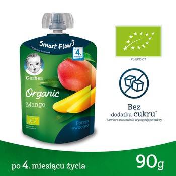 Gerber Organic, mus mango, 4 m+, 90 g