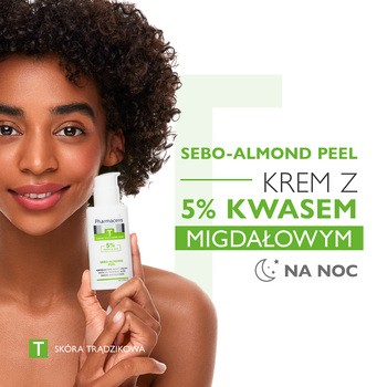 Pharmaceris T Sebo-Almond Peel 5%, krem z 5% kwasem migdałowym, na noc, I stopień złuszczania, 50 ml